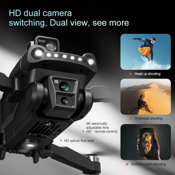 For Xiaomi V198GPS Drone ESC 8K Profesional HD Camera Brushless Obstacle Avoidance Aerial Optical Foldable Quadcopter Drone New - Image 5