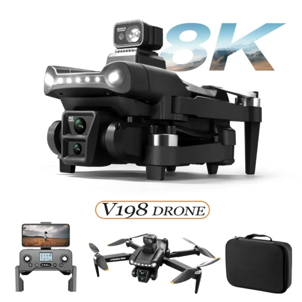 For Xiaomi V198GPS Drone ESC 8K Profesional HD Camera Brushless Obstacle Avoidance Aerial Optical Foldable Quadcopter Mini Dron - Image 4